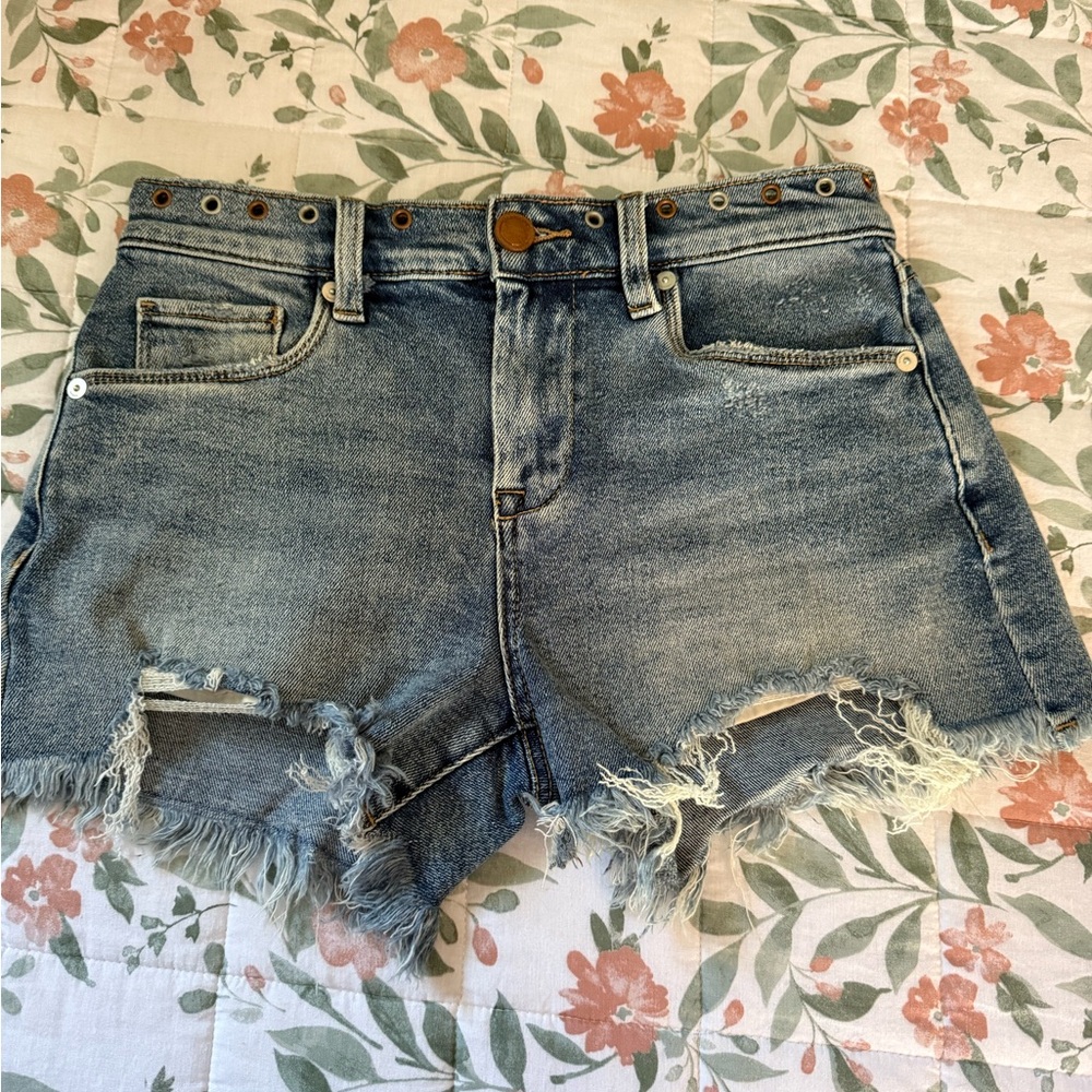 Blank NYC Blue Jean Shorts Distressed